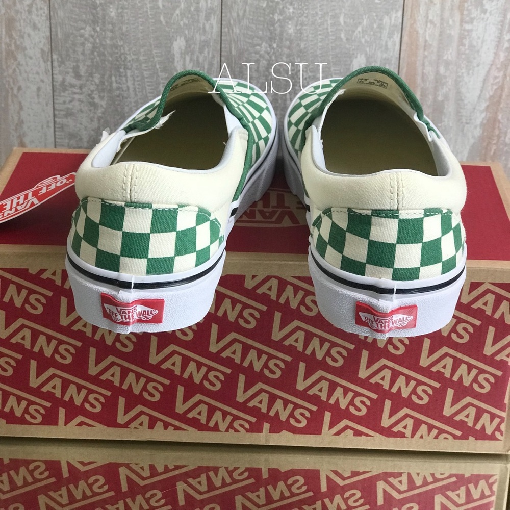 VANS Classic Slip On Checkerboard Grape Green W - Picture 4 of 8